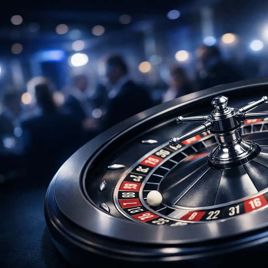 Roulette-Rad in Bewegung bei einem Firmenevent